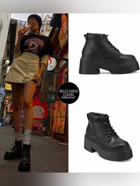 Naked Wolfe London Black Leather Platform Boots